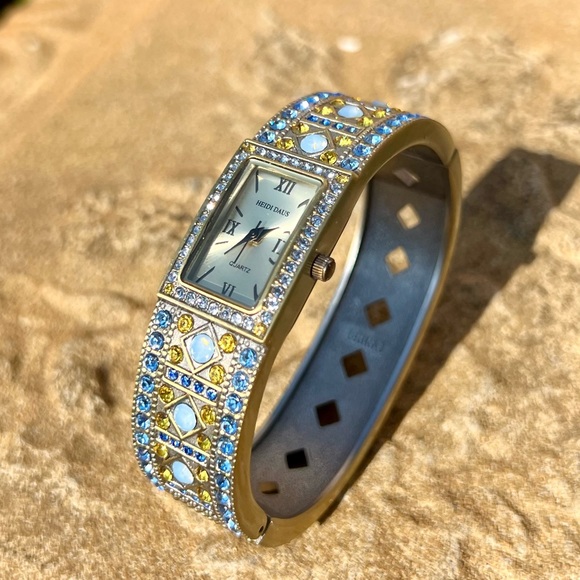 Heidi Daus Shimmering Pastel Swarovski Crystal Watch - Picture 5 of 11